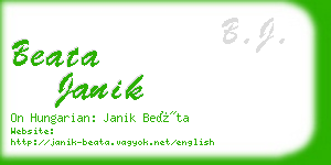 beata janik business card